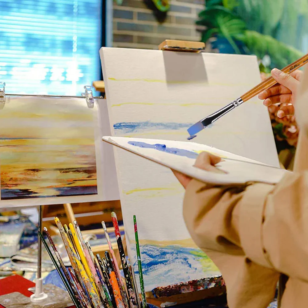 Fuumuui 6pcs Professional Synthetic Bristles Acrylic Brushes - Flat - Image 8