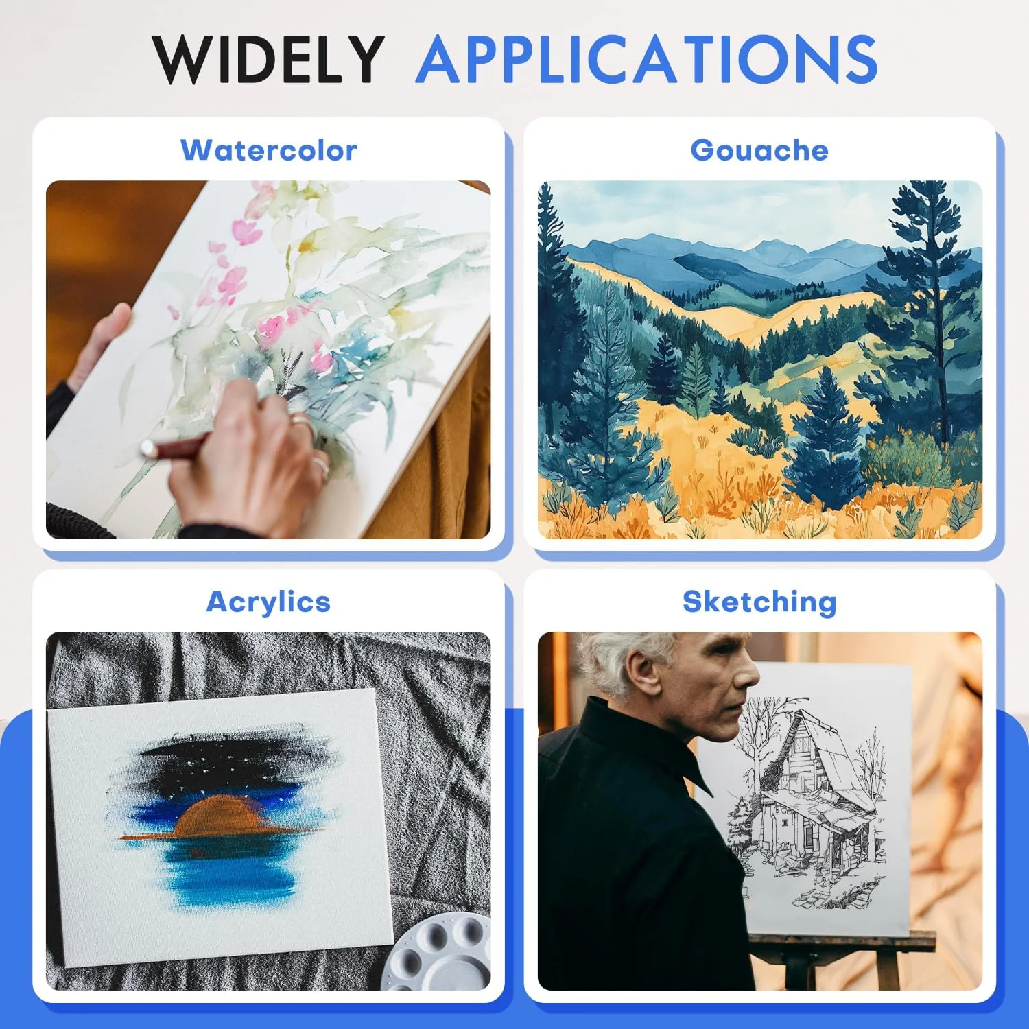 Fuumuui Cold Pressed 100% Cotton Watercolor Block - Medium Texture - Image 7