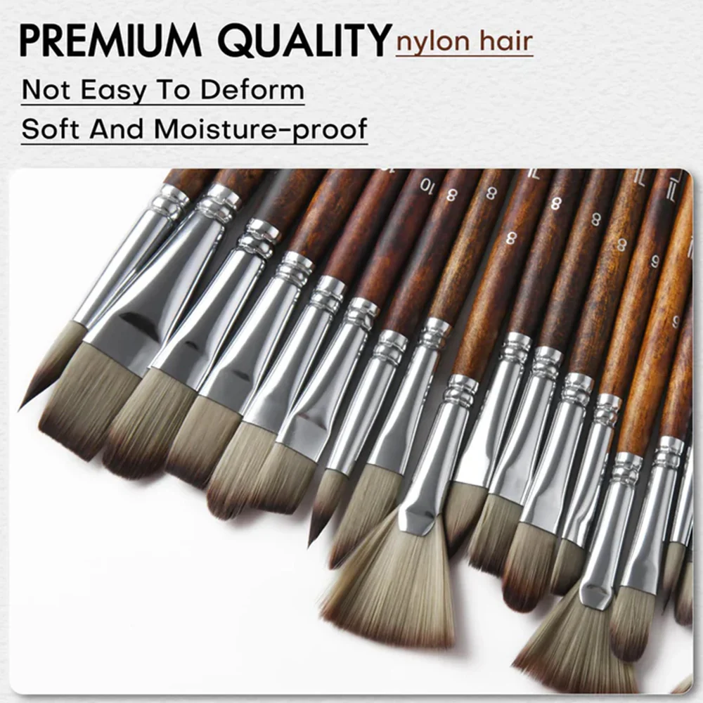Fuumuui 25pcs Professional Nylon Hair Acrylic Brushes - Image 4