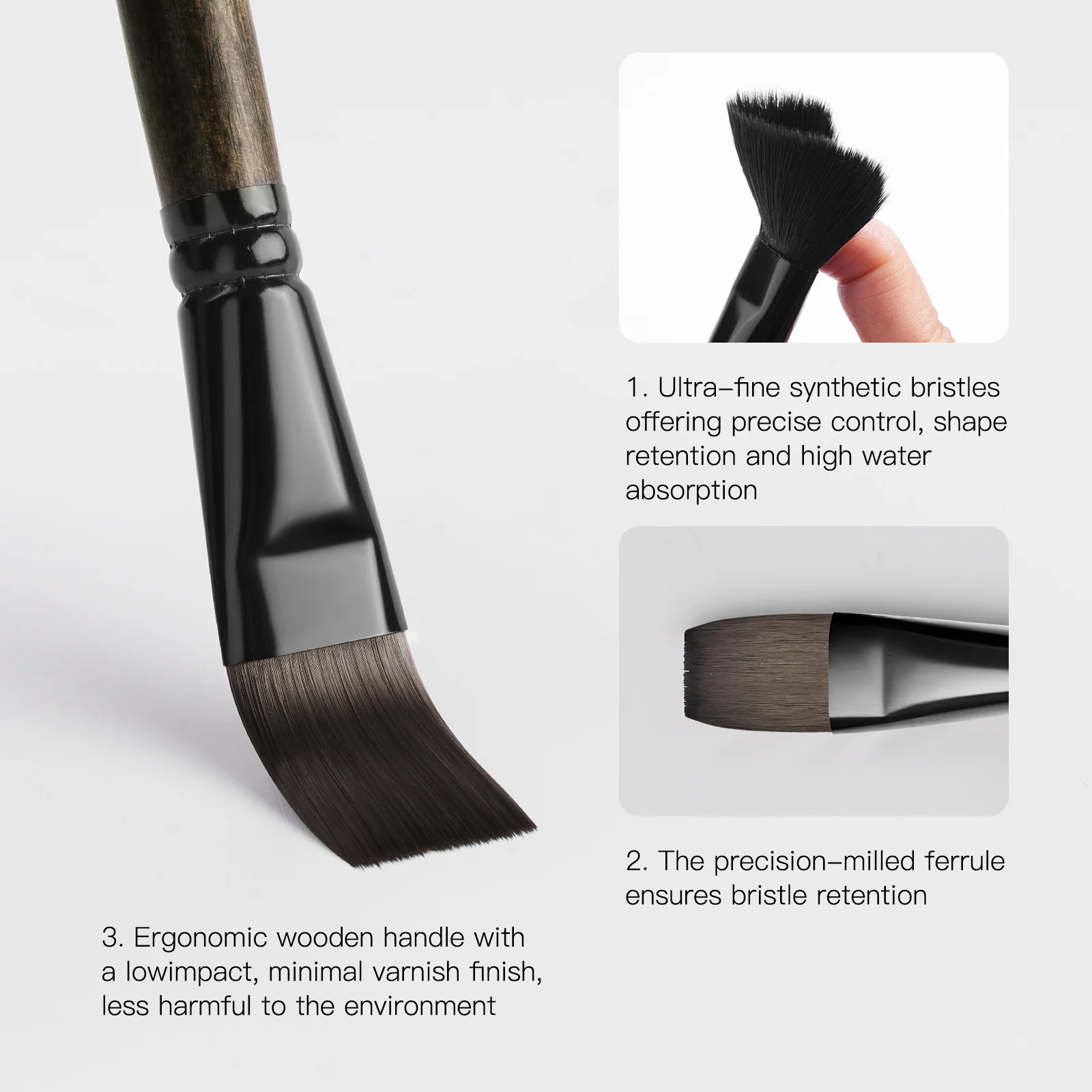 Fuumuui 26pcs Professional Paint Brush Set - Synthetic Nylon Paint Brushes for Acrylic, Oil, Watercolor, Gouache - Image 4