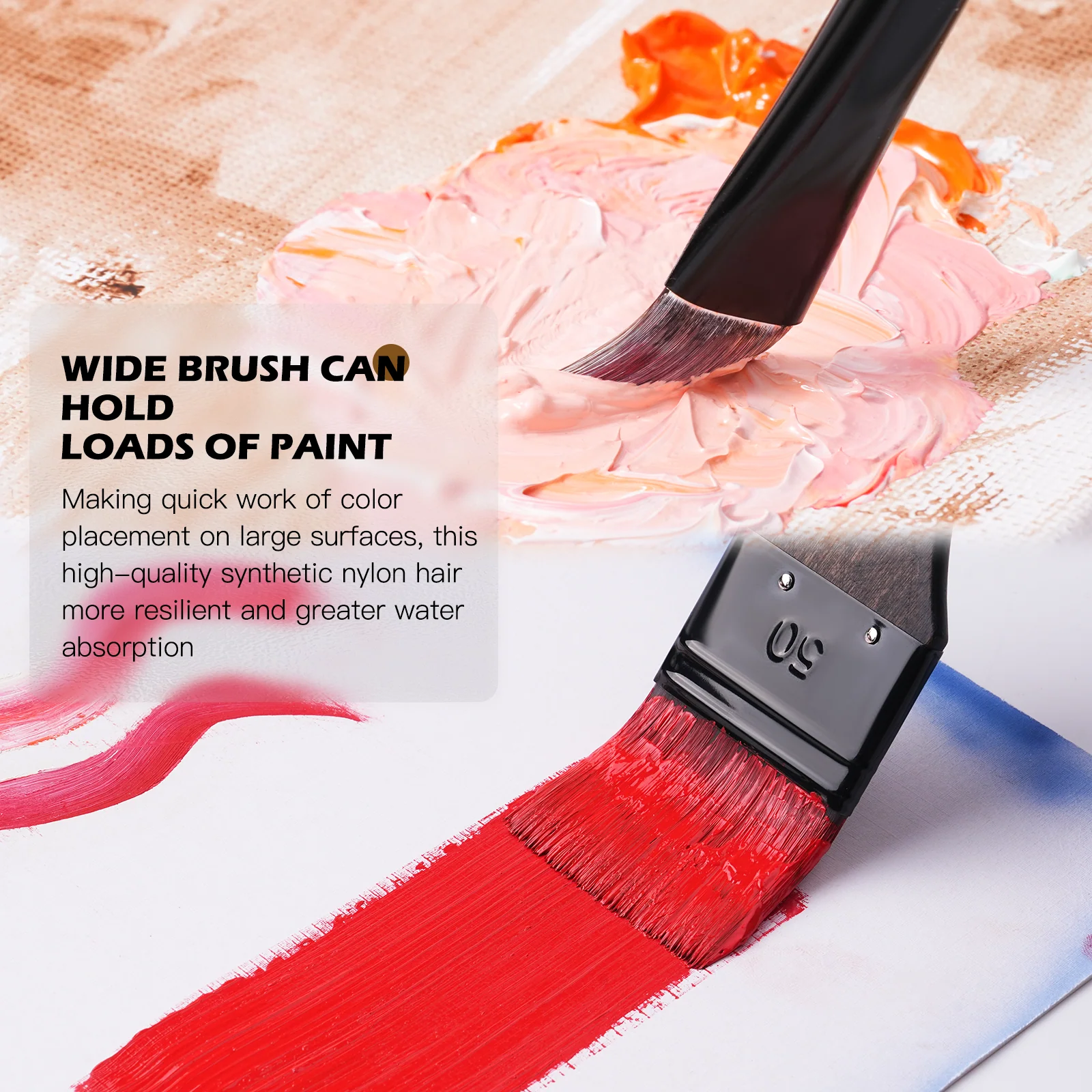 Fuumuui 26pcs Professional Paint Brush Set - Synthetic Nylon Paint Brushes for Acrylic, Oil, Watercolor, Gouache - Image 5