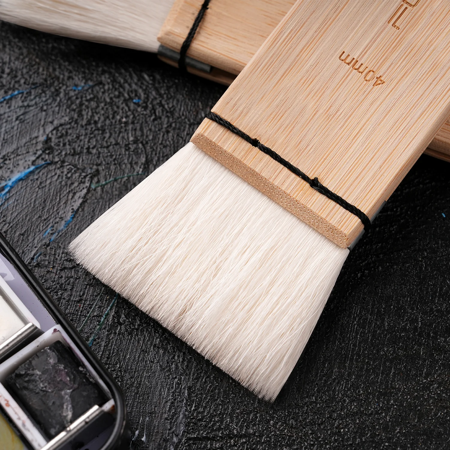 Fuumuui 4pcs Natural Goat Hair Watercolor Brushes – Extra Soft, High Absorption, Perfect for Washes, Backgrounds, and Large Area Painting - Image 6