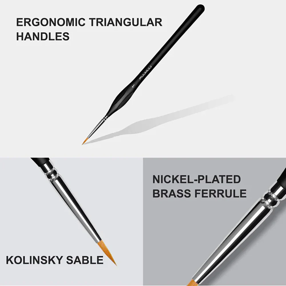 Fuumuui 5pcs Professional Natural Sable Detail Brushes - Image 4