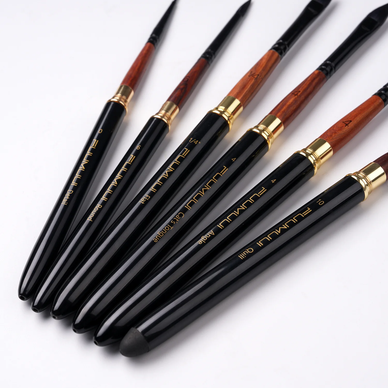 Fuumuui 6pcs High-Grade Pure Squirrel Hair Travel Watercolor Brushes - Image 5