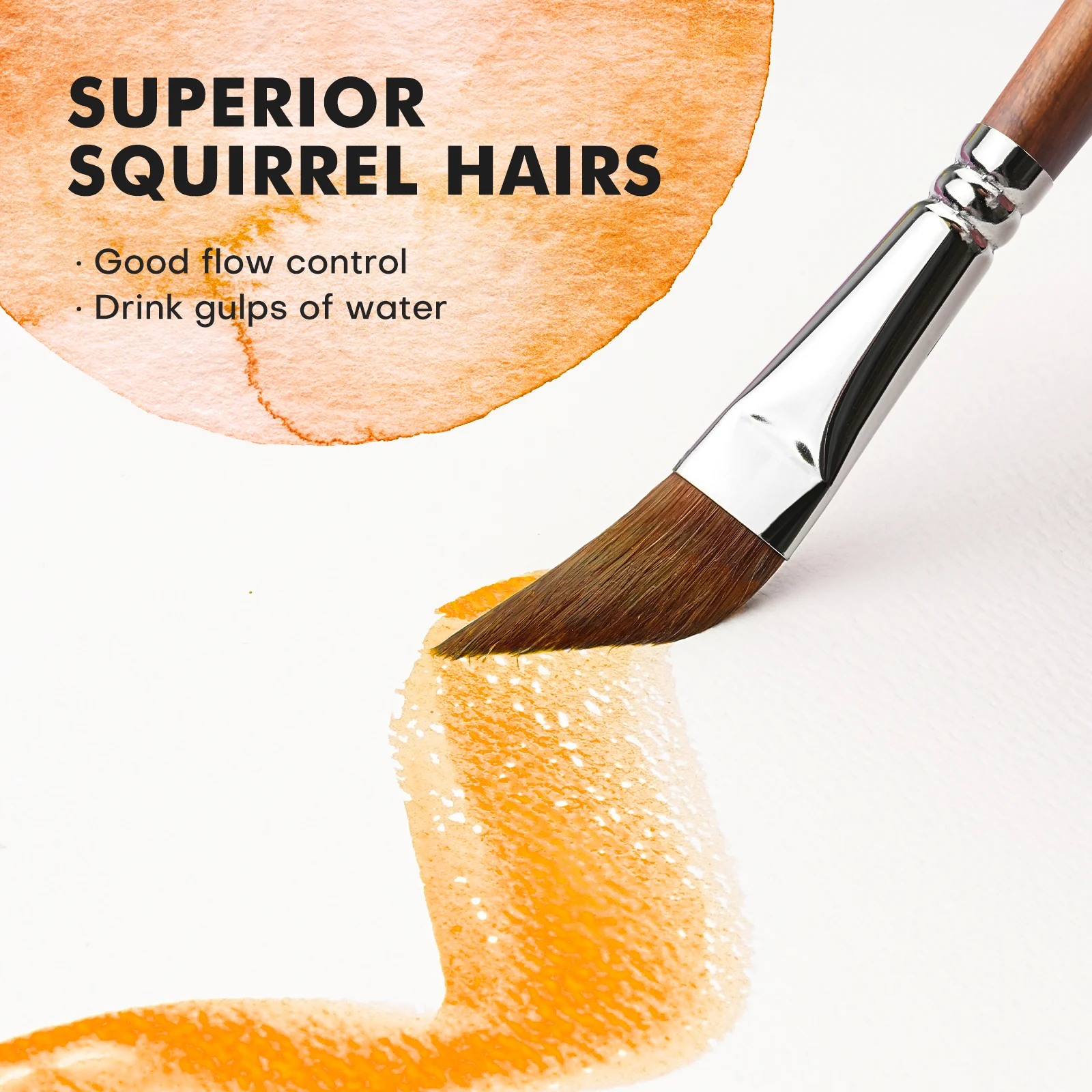 Fuumuui 9pcs Professional Watercolor Brushes, Includes Needle Tip Brush and Mop - Image 7