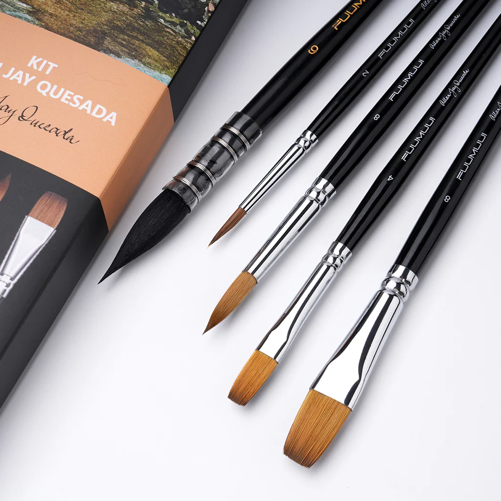 Fuumuui & Allan Jay Quesada Professional Watercolor Mixing Brush Set - Image 4