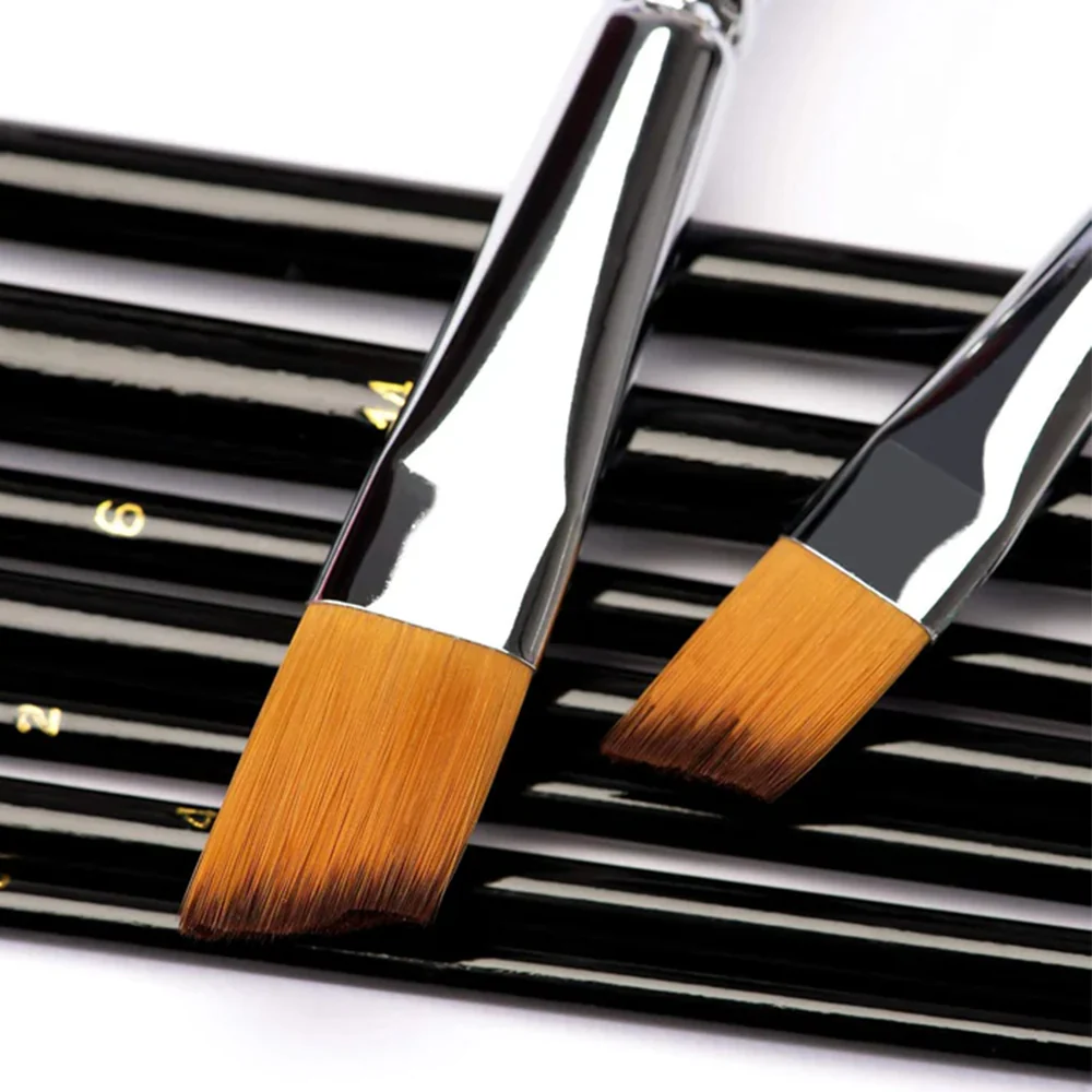 Fuumuui 9pcs Professional Nylon Hair Acrylic Brushes - Angled - Image 4