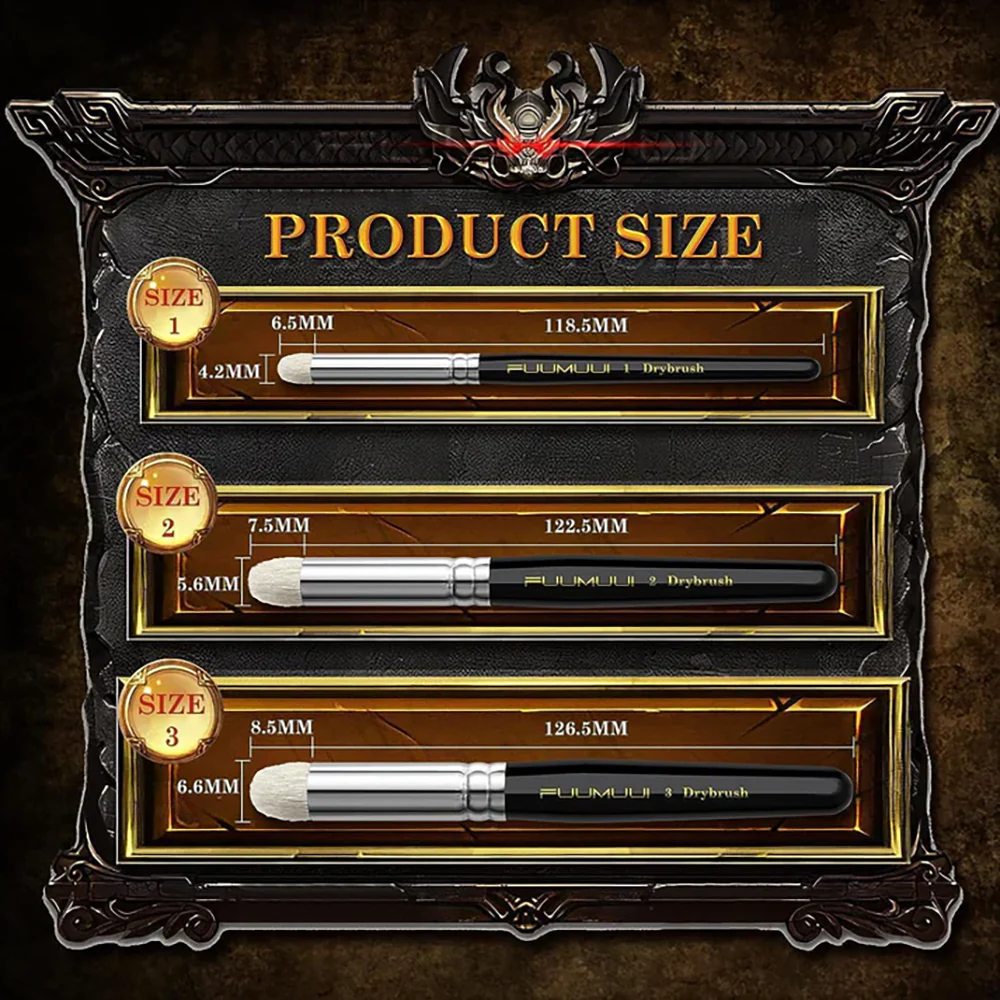 Fuumuui 3Pcs Professional Dry Brushes - Image 4