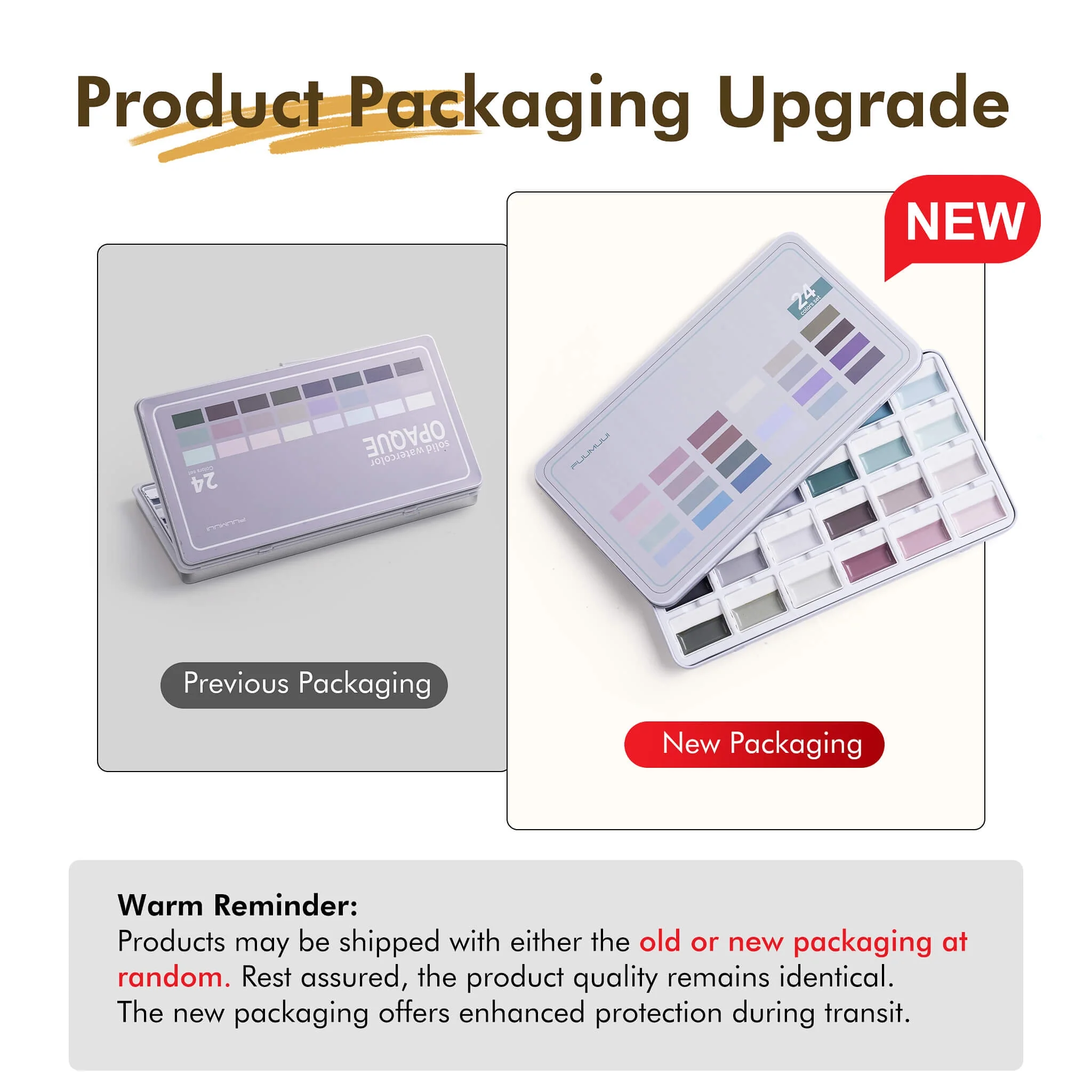 Fuumuui 24-Color Opaque Semi-Solid Watercolor Paint Set - Muted Color - Image 3