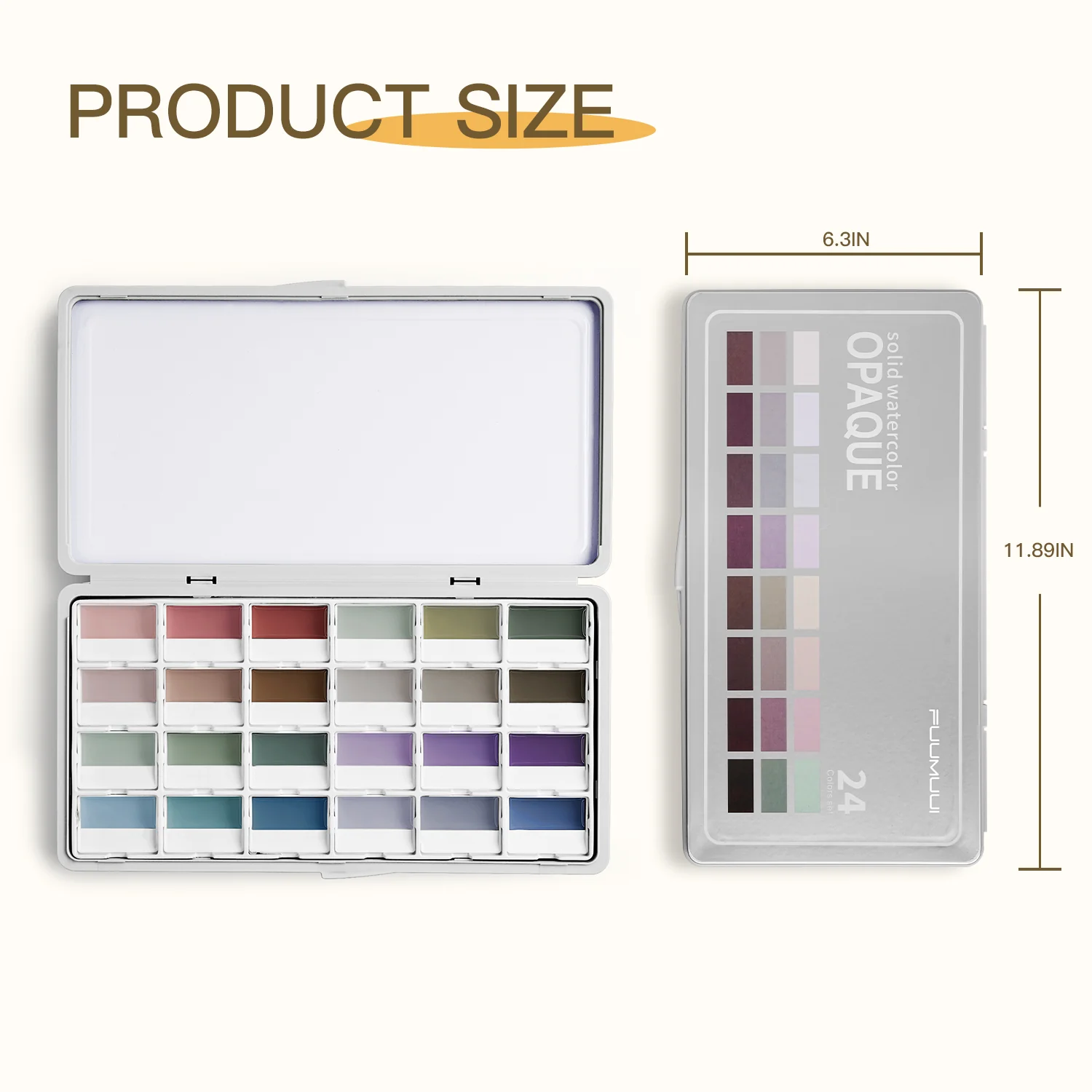 Fuumuui 24-Color Opaque Semi-Solid Watercolor Paint Set - Muted Color - Image 5
