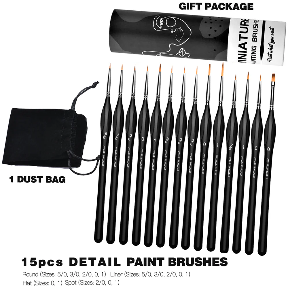 Fuumuui 15pcs Professional Nylon Hair Detail Brushes - Image 3