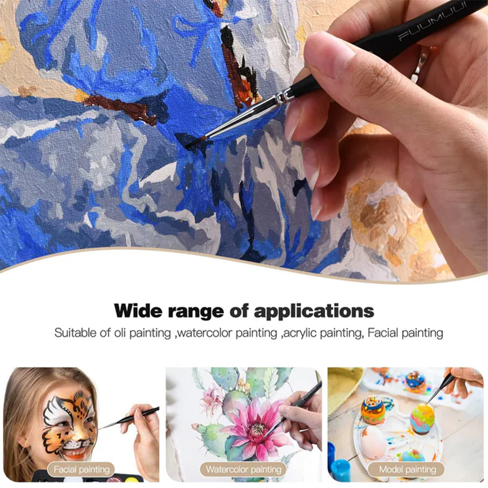 Fuumuui 15pcs Professional Nylon Hair Detail Brushes - Image 4