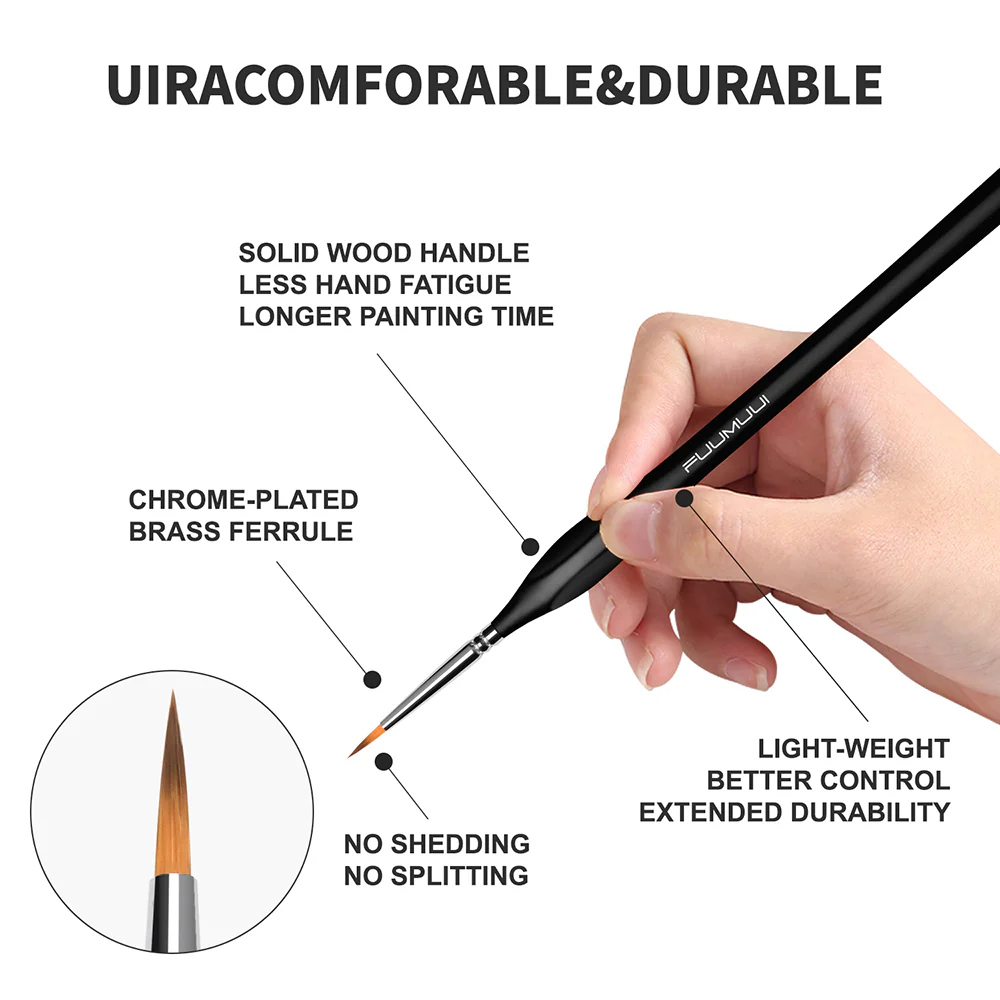 Fuumuui 15pcs Professional Nylon Hair Detail Brushes - Image 7