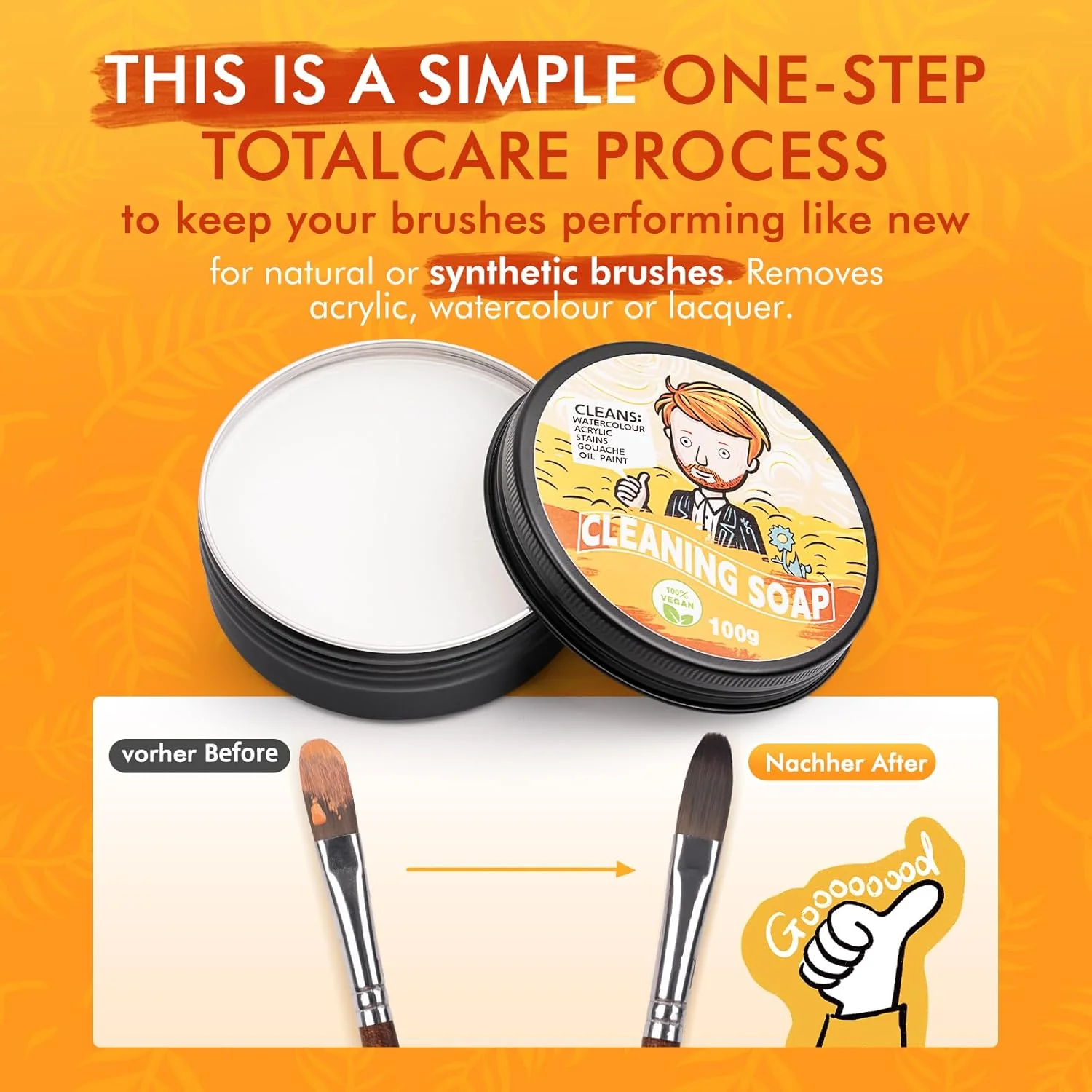 Fuumuui Paint Brush Cleaner - 100% Vegan Paint Brush Cleaner Soap - Image 3