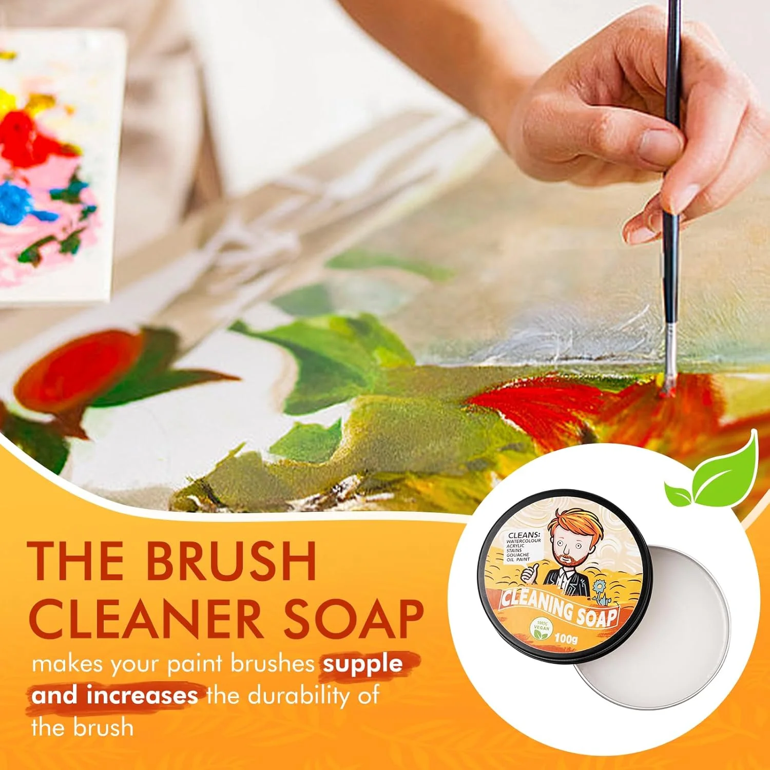 Fuumuui Paint Brush Cleaner - 100% Vegan Paint Brush Cleaner Soap - Image 4