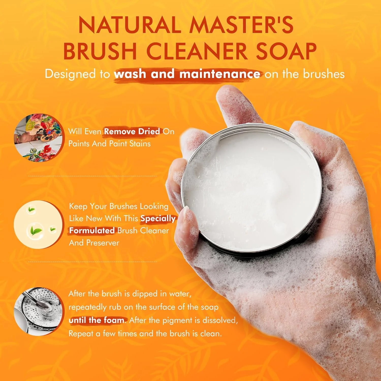 Fuumuui Paint Brush Cleaner - 100% Vegan Paint Brush Cleaner Soap - Image 6