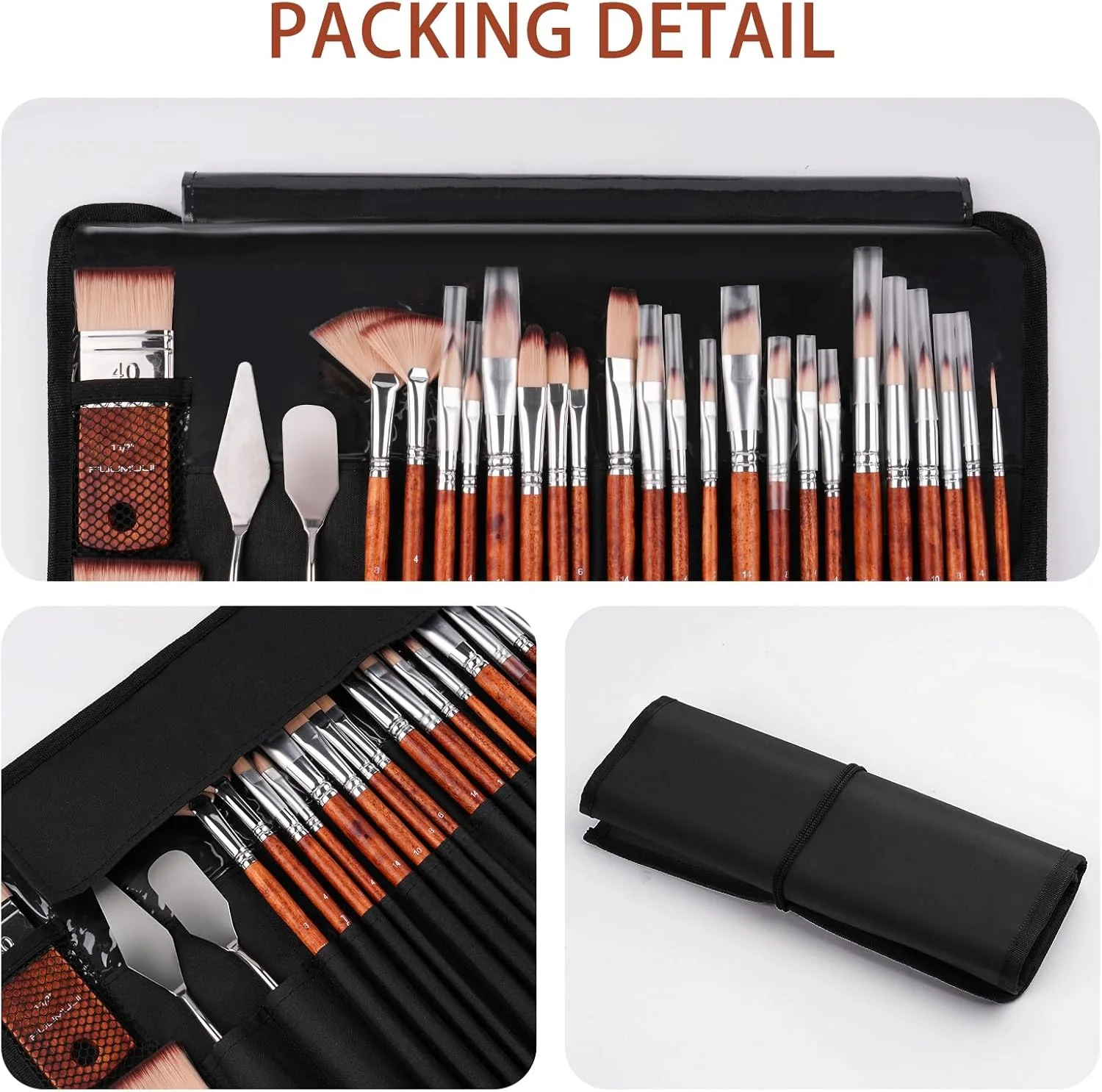 Fuumuui Professional 26pcs Nylon Acrylic Set with 2 Palette Tools - Image 5