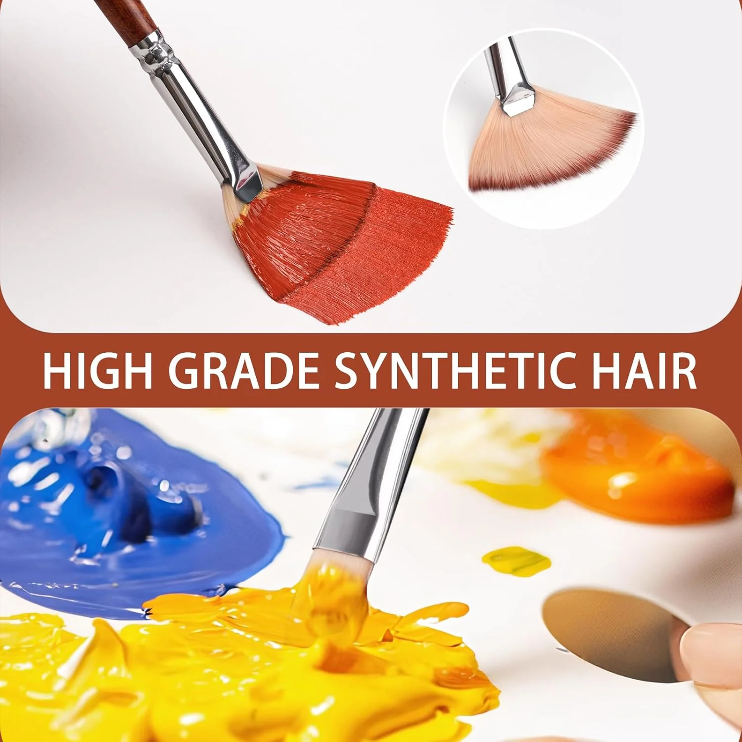 Fuumuui Professional 26pcs Nylon Acrylic Set with 2 Palette Tools - Image 6