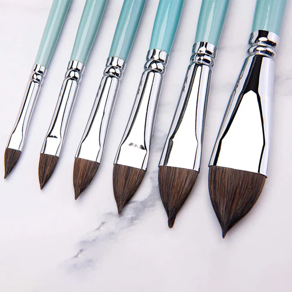 Fuumuui 6pcs Professional Watercolor Brushes - Cat's Tongue - Image 6