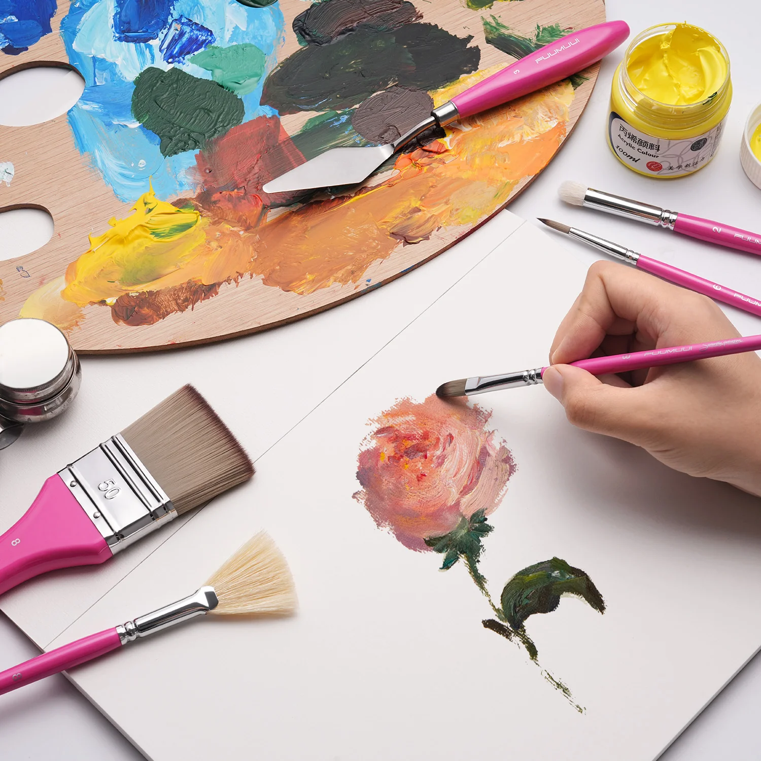 Fuumuui & Samantha Anderson Professional Acrylic Mixing Brush Set - Image 9