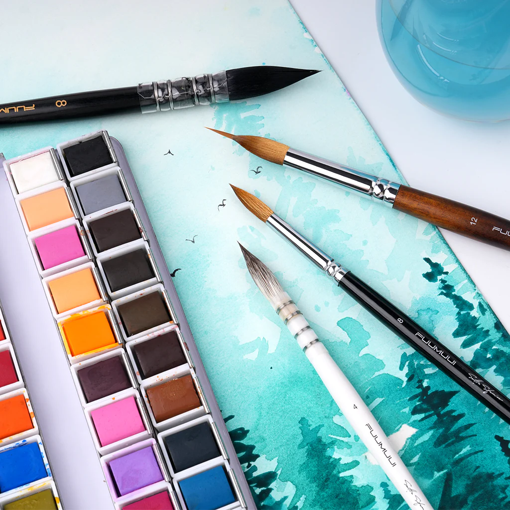 Fuumuui & Svetlin Sofroniev Professional Artist Watercolor 4 brush Set - Image 4