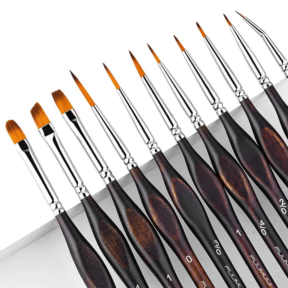 Fuumuui 14pcs Professional Nylon Detail Brushes - Image 4