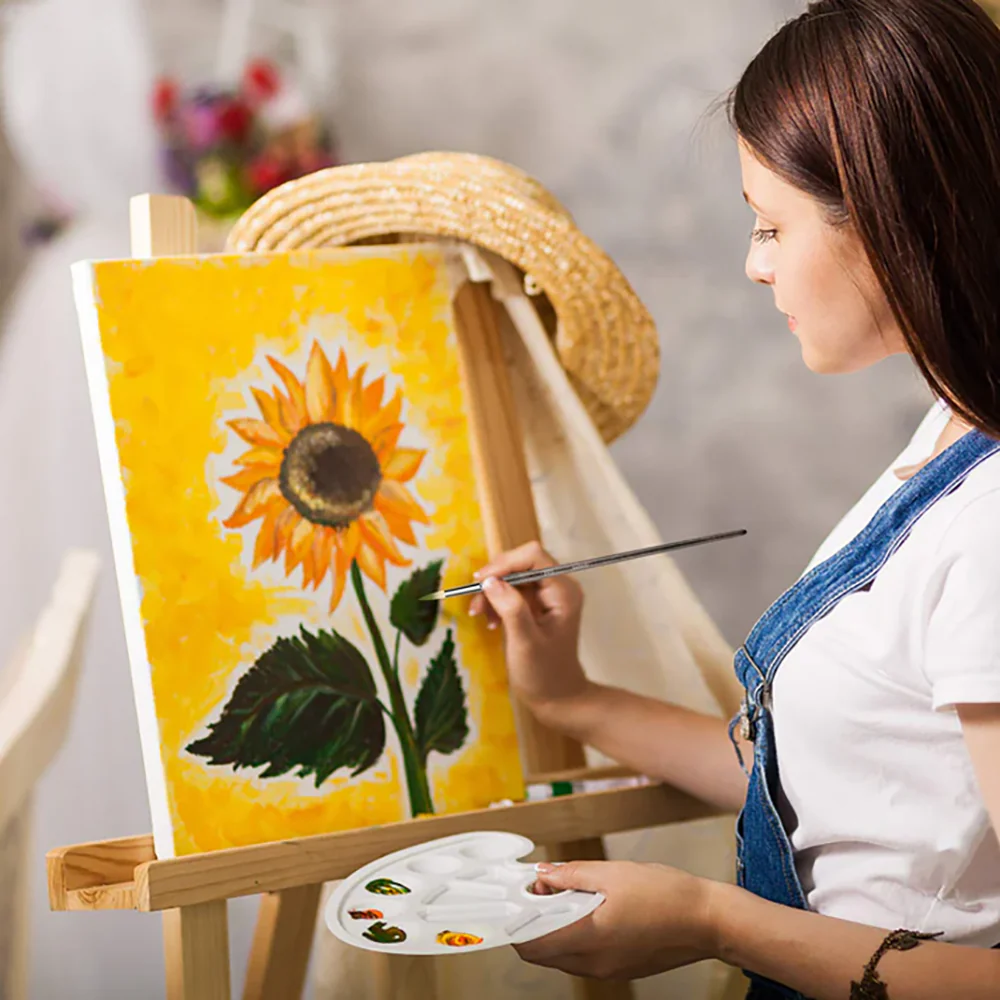 Fuumuui 11pcs Professional Natural Hog Bristles Paint Brush Set - Image 8